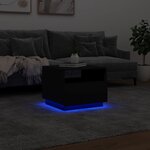 vidaXL Table basse avec lumières LED noir 50x49x40 cm