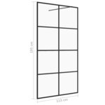 vidaXL Paroi de douche avec verre ESG transparent 115x195 cm Noir