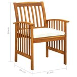 vidaXL Ensemble à manger de jardin 7 Pièces avec coussins Acacia solide