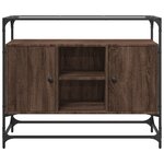 vidaXL Buffet avec dessus en verre chêne marron bois d'ingénierie