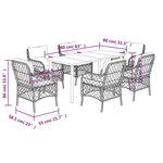 vidaXL Ensemble à manger de jardin et coussins 7 Pièces gris clair rotin