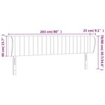 vidaXL Tête de lit avec oreilles Gris foncé 203x23x78/88 cm Velours