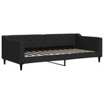 vidaXL Lit de jour avec gigogne et matelas noir 90x200 cm tissu