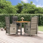vidaXL Ensemble à manger de jardin 5 Pièces coussins gris résine tressée