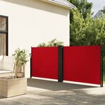 vidaXL Auvent latéral rétractable rouge 140x1200 cm