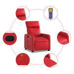 vidaXL Fauteuil de massage inclinable rouge similicuir