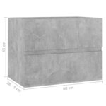 vidaXL Armoire d'évier Gris béton 60x38 5x45 cm Aggloméré