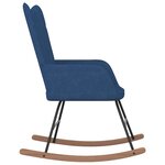 vidaXL Chaise à bascule avec repose-pied Bleu Tissu