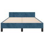 vidaXL Cadre de lit avec tête de lit bleu foncé 120x190 cm velours