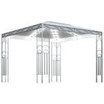 vidaXL Tonnelle avec guirlande lumineuse à LED 300x300 cm Crème