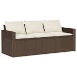 vidaXL Ensemble à manger de jardin avec coussins 2 Pièces marron rotin