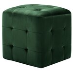 vidaXL 2 Pièces Poufs Vert 30 x 30 x 30 cm Tissu velours