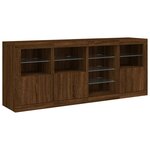 vidaXL Buffet avec lumières LED chêne marron 164x37x67 cm