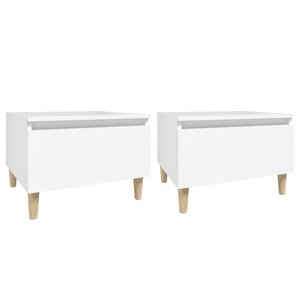 vidaXL Tables d'appoint 2 Pièces Blanc 50x46x35 cm Bois d'ingénierie