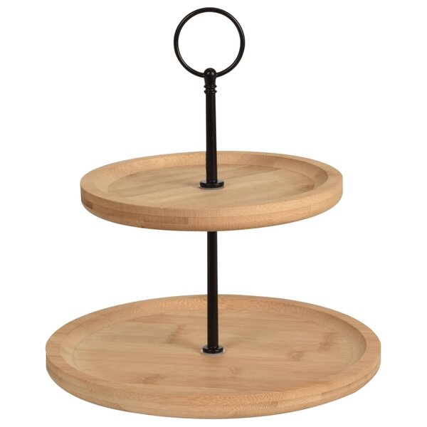 Excellent Houseware Plateau de service 2 niveaux bambou 16 5/21 5 cm