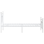 vidaXL Cadre de lit métal avec tête de lit/pied de lit blanc 75x190 cm