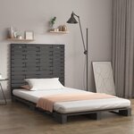 vidaXL Tête de lit murale Gris 126x3x91 5 cm Bois massif de pin
