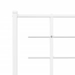 vidaXL Cadre de lit métal avec tête de lit/pied de lit blanc 140x200cm