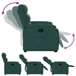vidaXL Fauteuil inclinable vert foncé tissu