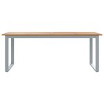 Table de salle à manger extérieure vidaXL Grise 200x90x75 cm Acier et Bois Massif Acacia
