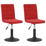 vidaXL Chaises à manger pivotantes lot de 2 rouge bordeaux velours