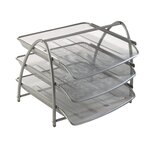 Set de 3 corbeilles à courrier Meshtray, en métal Mesh gris