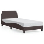 vidaXL Cadre de lit avec tête de lit Marron foncé 90x200 cm Tissu