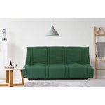 Clic clac 3 places - Tissu coton vert foret - Couchage 125 x 190 cm - 193 x 92 x 93 cm