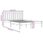 vidaXL Cadre de lit Blanc Bois de pin massif 120x190 cm Petit double