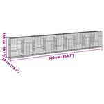 vidaXL Panier gabion avec couvercle 900x50x150 cm fer galvanisé