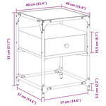 vidaXL Tables de chevet 2 Pièces chêne fumé 40x40x55 cm bois d'ingénierie