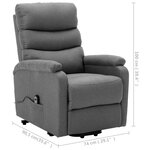 vidaXL Fauteuil Gris clair Tissu