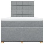 vidaXL Sommier à lattes de lit avec matelas Gris clair 120x200cm Tissu