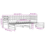 vidaXL Lit coulissant Blanc 2x(90x190) cm Bois de pin massif