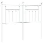 vidaXL Tête de lit métal blanc 120 cm