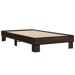 vidaXL Cadre de lit chêne marron 75x190 cm bois d'ingénierie et métal