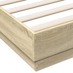 vidaXL Cadre de lit avec lumières LED chêne sonoma 120x190 cm