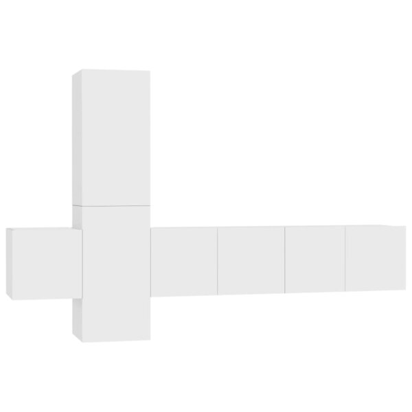 vidaXL Ensemble de meubles TV 5 Pièces Blanc Bois d'ingénierie