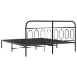 vidaXL Cadre de lit métal avec tête de lit noir 183x213 cm