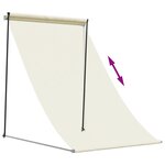 vidaXL Auvent rétractable crème 150x150 m tissu et acier