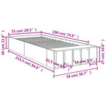 vidaXL Cadre de lit chêne marron 75x190 cm bois d'ingénierie