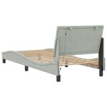 vidaXL Cadre de lit avec lumières LED gris clair 90x200 cm velours