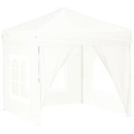 vidaXL Tente de réception pliable avec parois Blanc 2x2 m