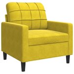 vidaXL Ensemble de canapés 3 Pièces avec coussins Jaune Velours