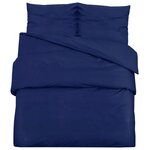 vidaXL Ensemble de housse de couette Bleu marine 200x220 cm Microfibre