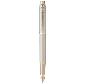 Stylo plume Parker IM Monochrome  Champagne  plume fine  encre bleue  Coffret cadeau