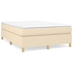 vidaXL Cadre de lit Crème 140x190 cm Tissu