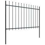 vidaXL Clôture de jardin avec dessus en lance Acier 8 5 x 1 2 m Noir