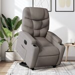 vidaXL Fauteuil inclinable électrique taupe tissu