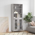 vidaXL Buffet haut Sonoma gris 69 5x34x180 cm Bois d'ingénierie